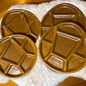 Vintage 1970s fondue plates